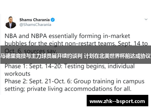 马德里竞技与主力球员展开续约谈判 计划在北美世界杯前达成协议